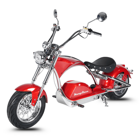 Elektrisk Mangosteen-scooter med sæde City Coco M1PS – kromramme & dobbelt motorisering