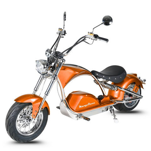 Elektrisk Mangosteen-scooter med sæde City Coco M1PS – kromramme & dobbelt motorisering
