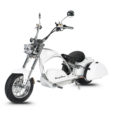 Elektrisk Mangosteen-scooter med sæde City Coco M1PS – kromramme & dobbelt motorisering