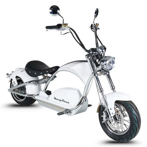 Elektrisk Mangosteen-scooter med sæde City Coco M1PS – kromramme & dobbelt motorisering