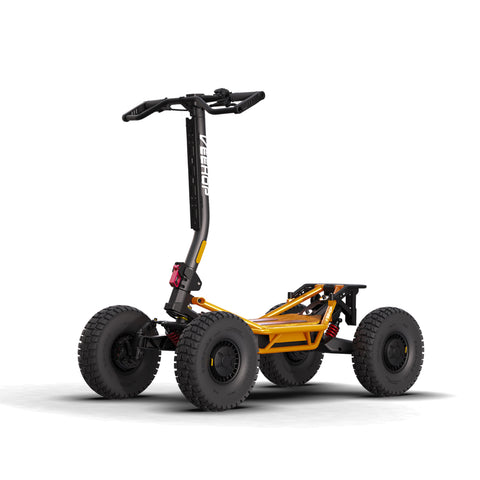 Trottinette électrique VEEHOP orange vue de profil sur fond blanc