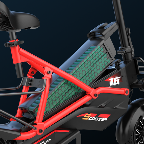 Patinete eléctrico de 3 ruedas con asiento 1000W modelo F2