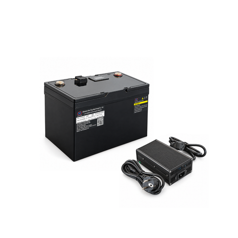 12V 100Ah Lithium-Batterie mit LCD-Display und Klappgriffen