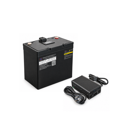Batterie lithium 12V 50Ah avec écran LCD et poignées rabattables