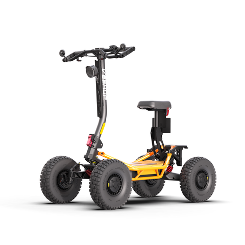 Trottinette électrique tout-terrain Veehop homologuée orange avec siège et feux