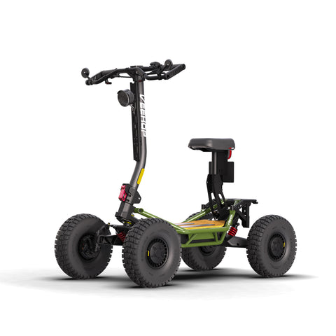 Trottinette électrique VEEHOP verte 4 roues avec pneus cramponnés
