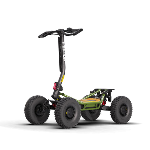Trottinette électrique VEEHOP vert vue de profil sur fond blanc