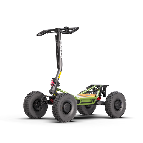 Trottinette électrique tout-terrain Veehop non homologuée verte sans éclairage ni siège