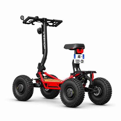 Trottinette VEEHOP tout terrain à 4 roues motrices avec selle pliable 3200w / 6400w 40ah