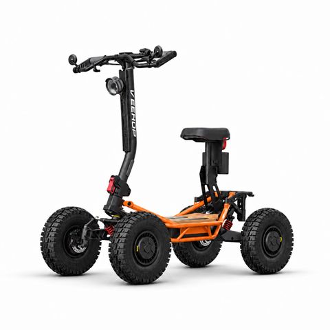 Trottinette Veehop avec cadre vert olive et pneus tout-terrain