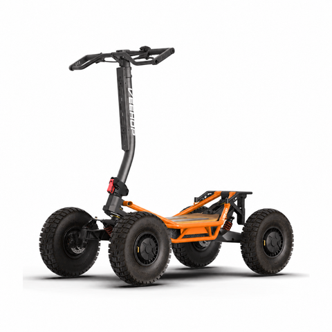 Trottinette Veehop avec cadre orange et pneus cross renforcés