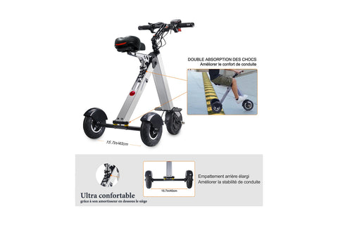 Mini scooter 3 roues pliable pour PMR et seniors ultra léger