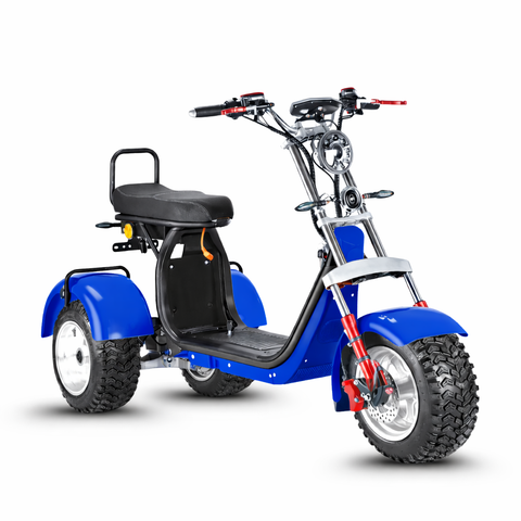 scooter 3 roues CP-7.0 bleu pneus cross